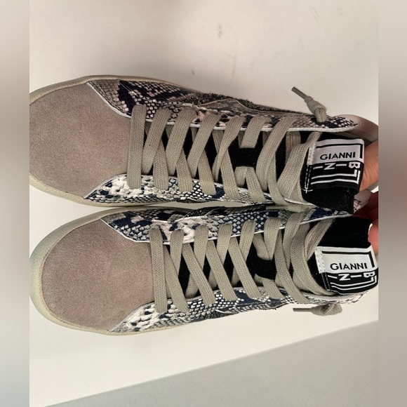 Gianni Bini Animal Print High Top Sneaker | Suede Glitter Sneaker Size 9.5 - Picture 10 of 13
